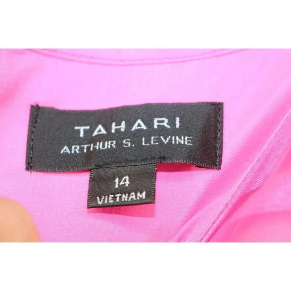 Tahari Arthur S. Levine Hot Pink Striped Tammy Dress-Size 14-New w/Tags - Picture 3 of 10